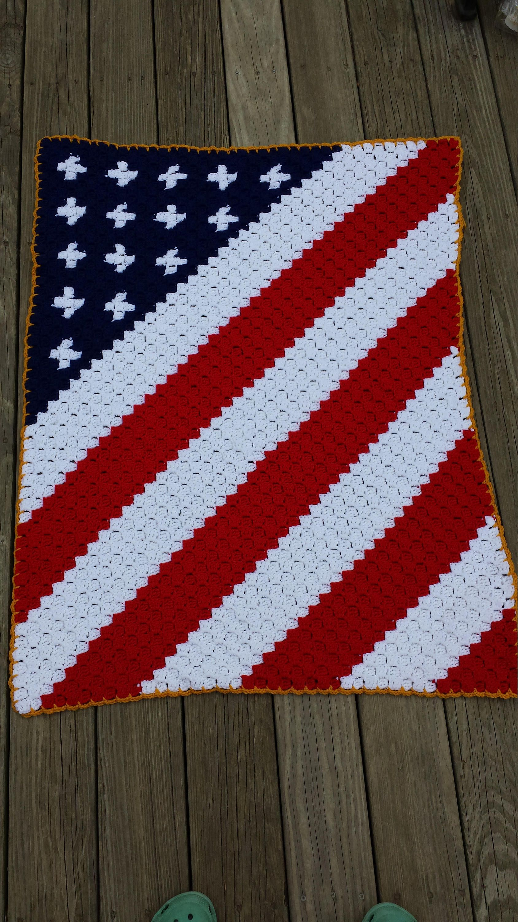 Crochet American Flag Pattern Corner To Corner American Flag Pattern Digital File Afghan Etsy
