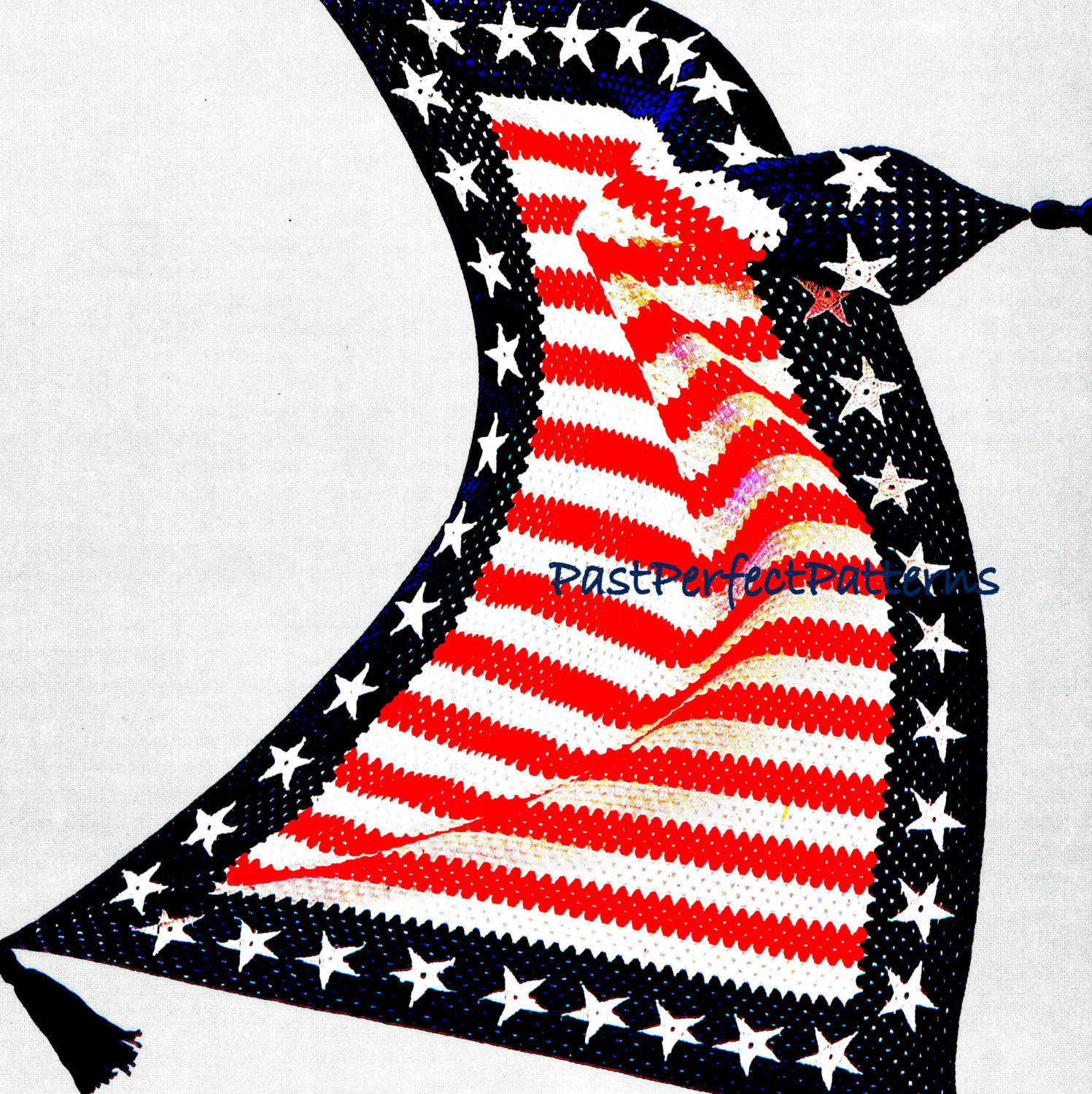 Crochet American Flag Pattern Instant Download Pdf Vintage Crochet Pattern For Stars And Etsy