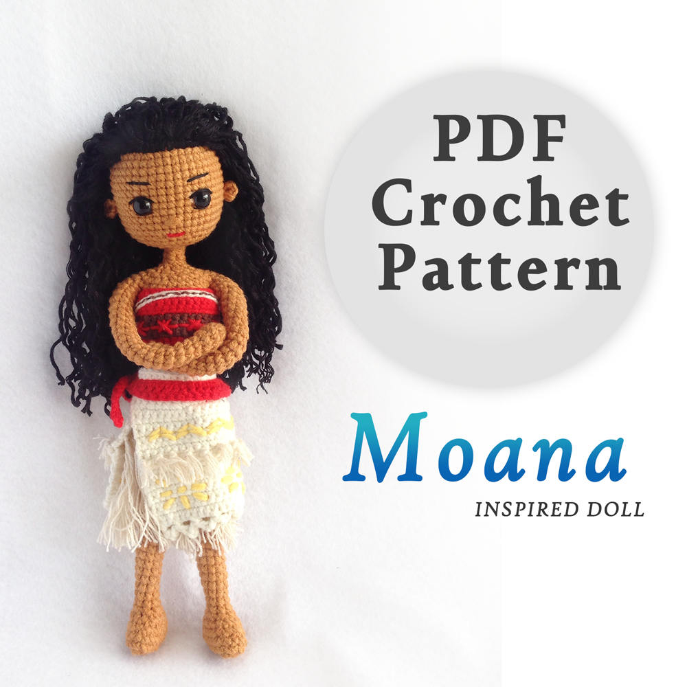 Crochet Amigurumi Doll Pattern Crochet Doll Pattern Amigurumi Doll Pattern Moana Princess Etsy