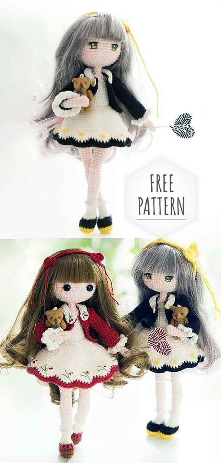 Crochet Amigurumi Doll Pattern Lady Amigurumi Doll Free Pattern