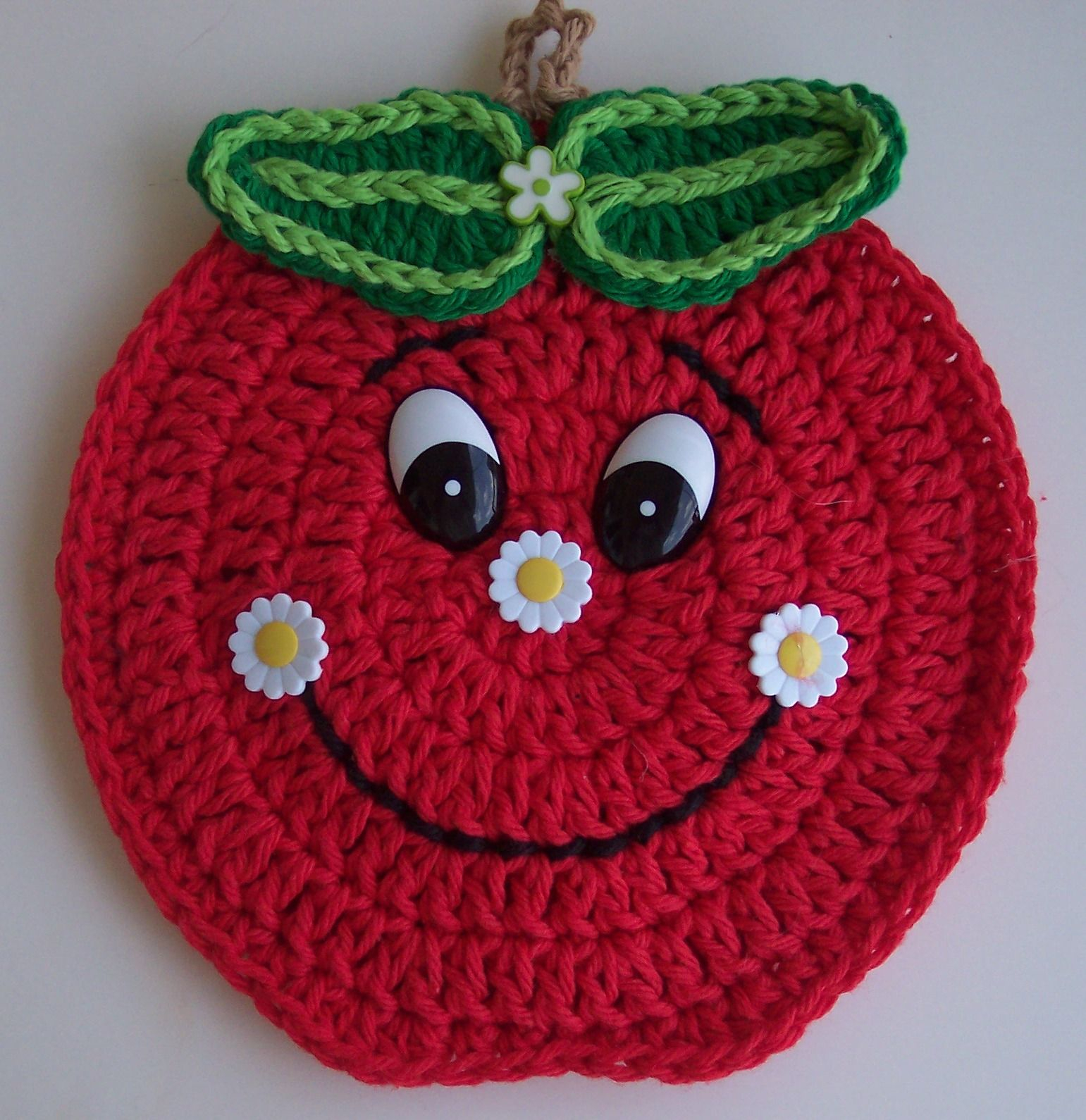 Crochet Apple Potholder Pattern Crochet Apple Potholder Craft Pinterest Crochet Crochet