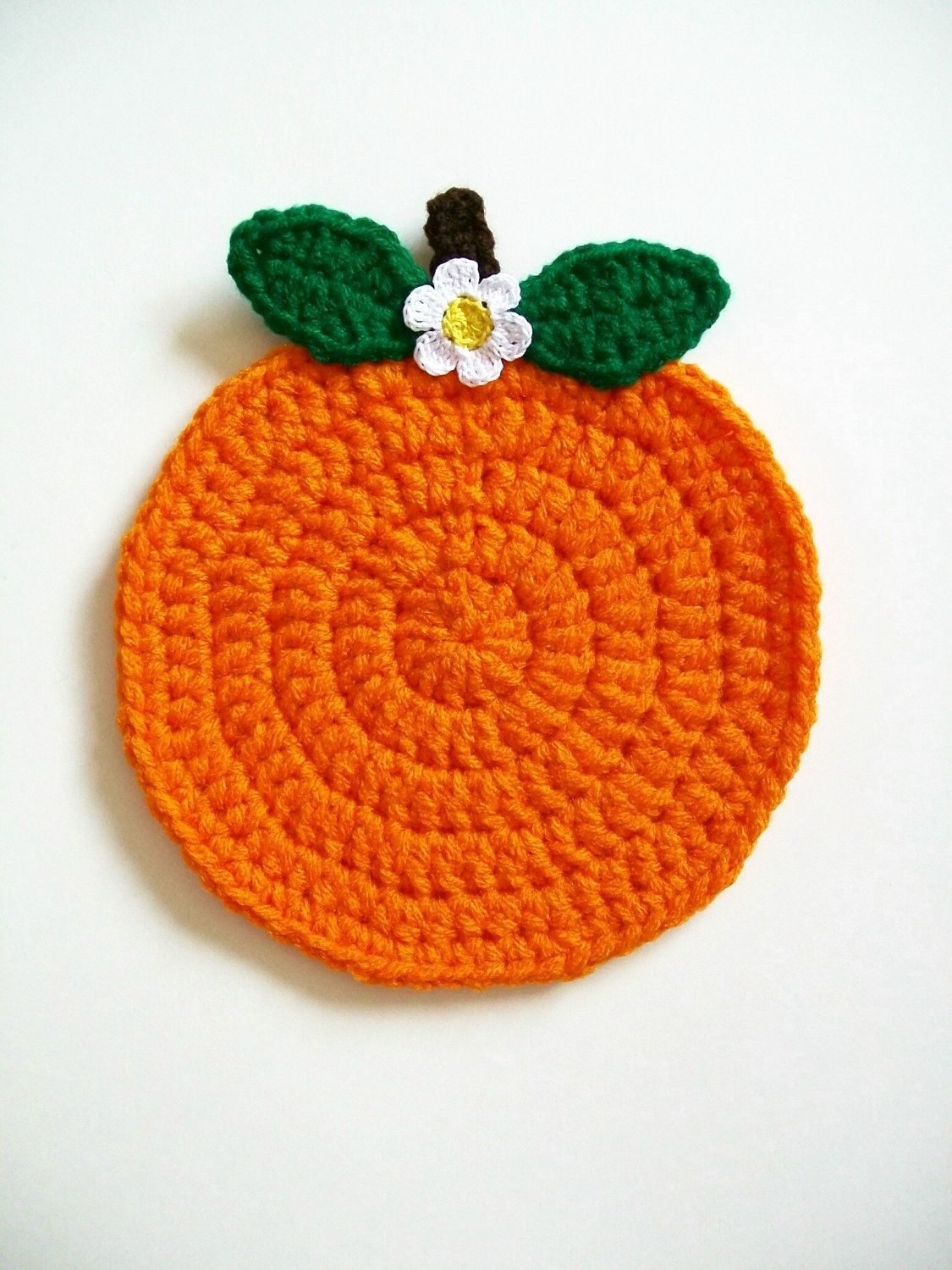 Crochet Apple Potholder Pattern Crochet Orange Fruit Pot Holder Hot Pad Potholder Handmade Kitchen