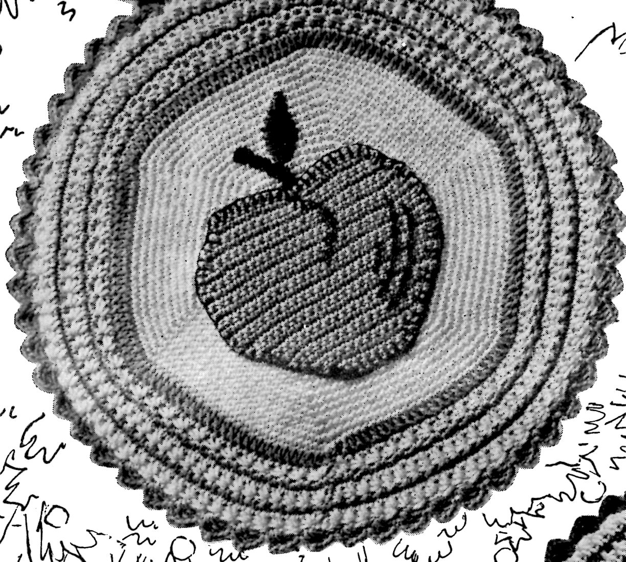 Crochet Apple Potholder Pattern Hot Pad Archives Vintage Crafts And More