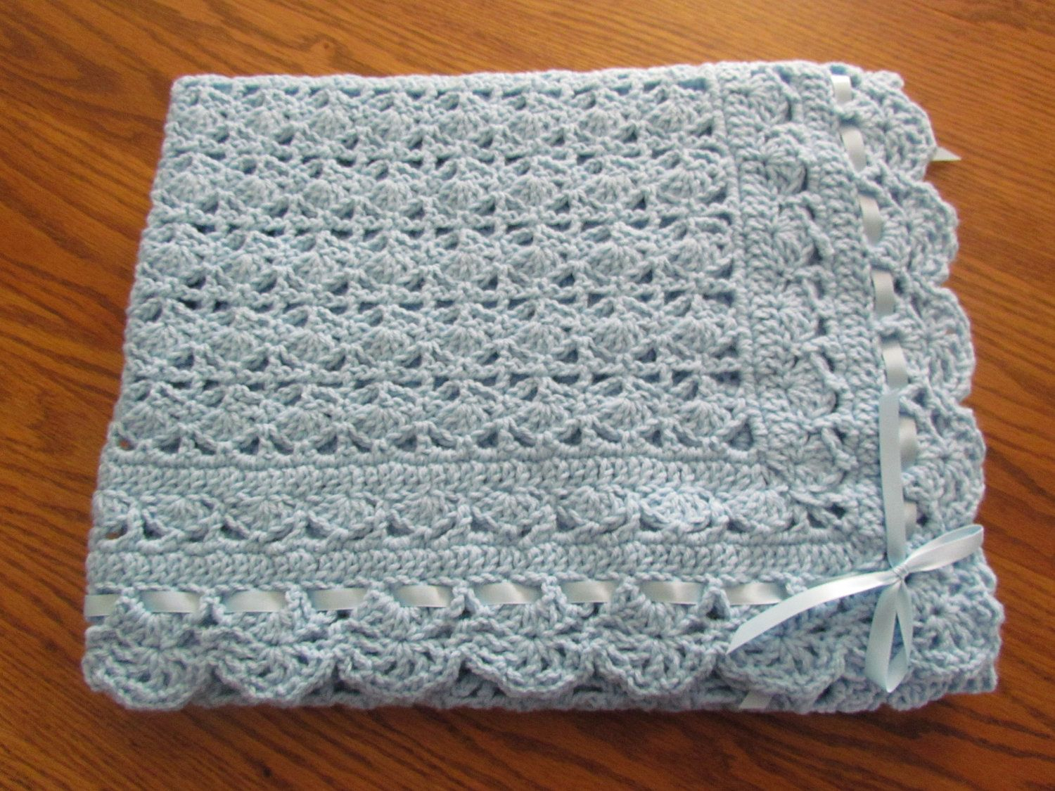 Crochet Baby Afghan Patterns Blue Ba Afghan Christening Crochet Crib Size Heirloom Lace Ba