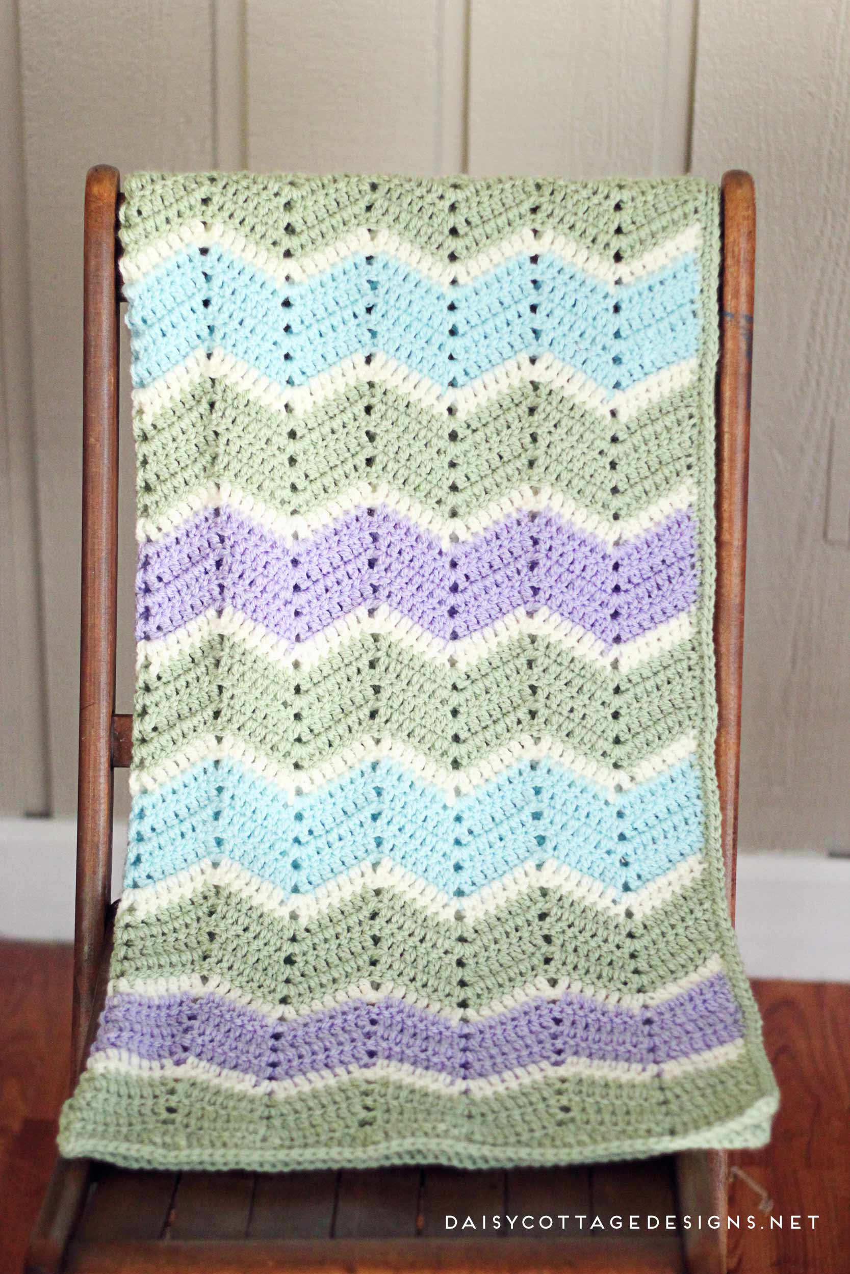 Crochet Baby Afghan Patterns Easy Chevron Blanket Crochet Pattern Daisy Cottage Designs