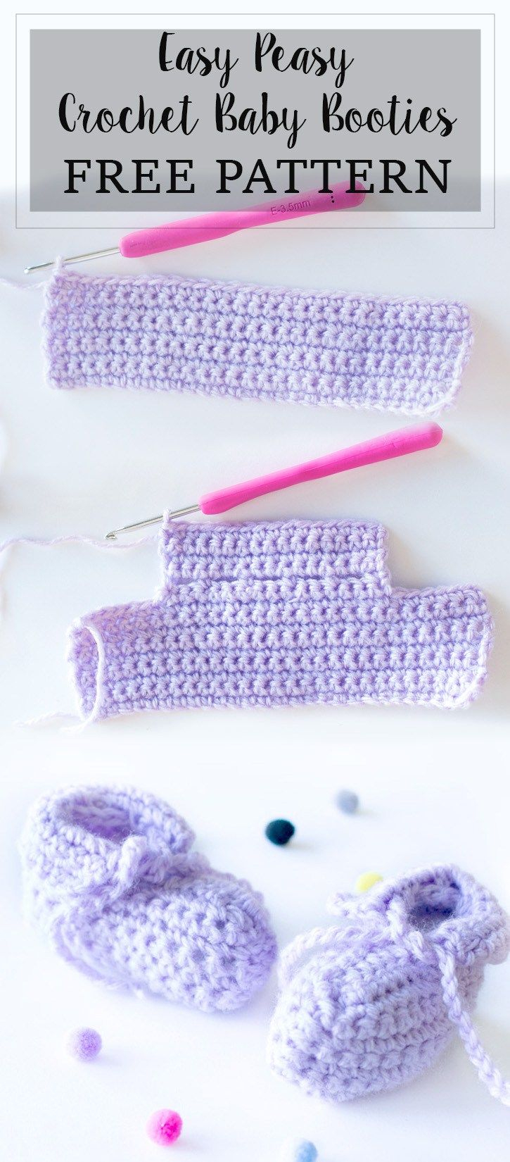 Crochet Baby Booties Pattern Easy Crochet Ba Booties Free Pattern And Tutorial
