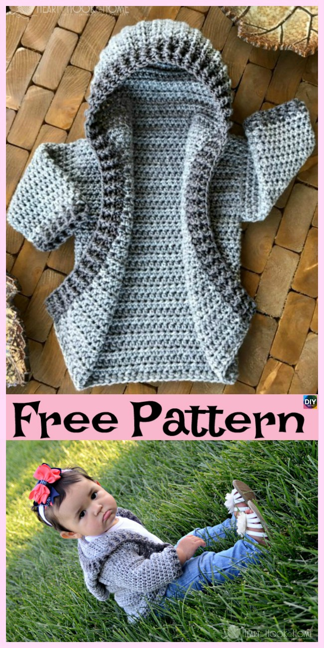 Crochet Baby Boy Sweater Pattern Free Crochet Ba Hoodie Free Pattern Diy 4 Ever