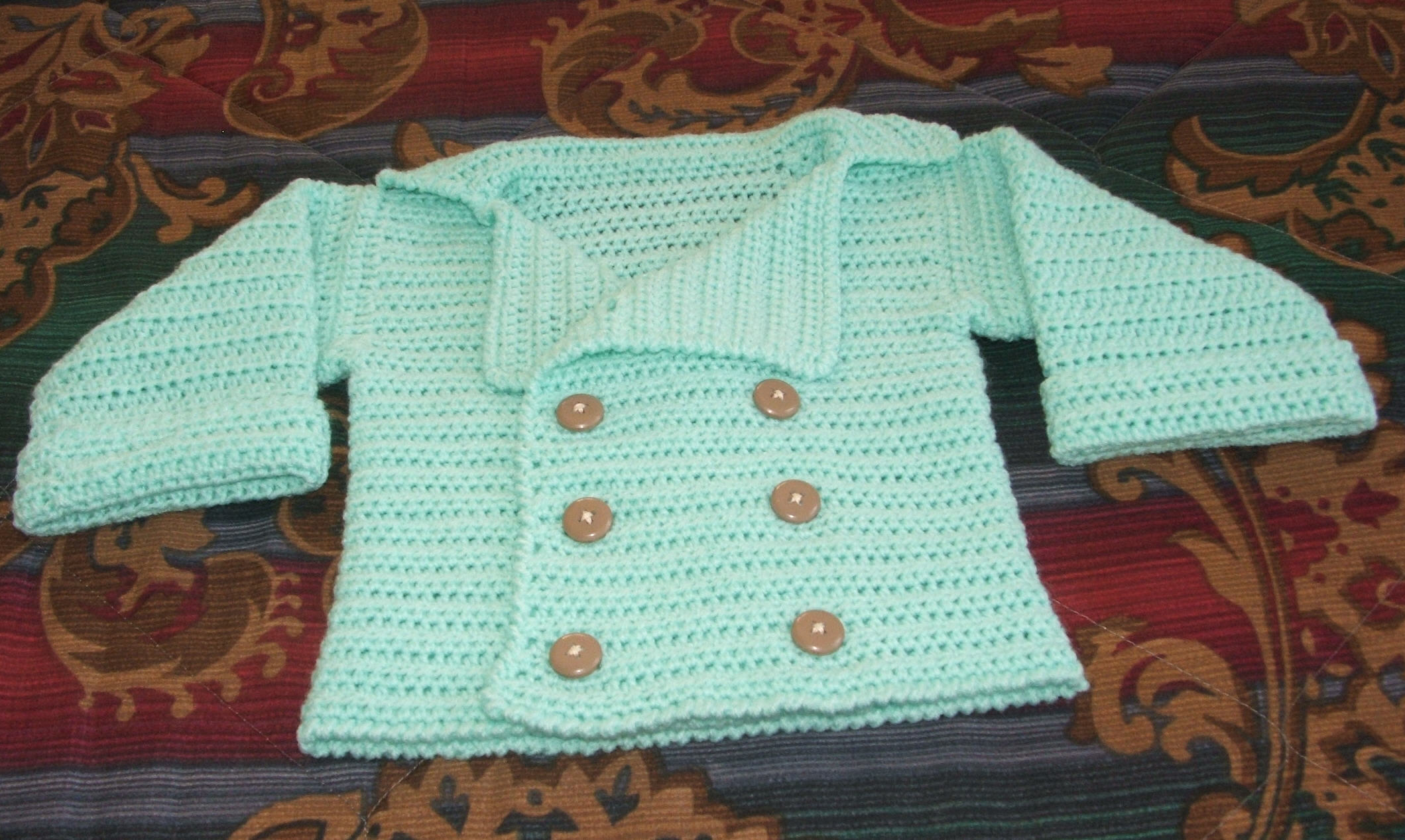 Crochet Baby Boy Sweater Pattern Free Infants Double Breasted Sweater Free Crochet Pattern