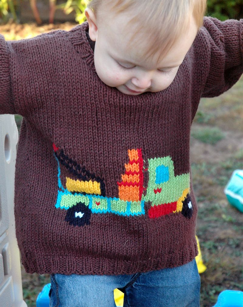 Crochet Baby Boy Sweater Pattern Free Truck Knitting Pinterest Kids Knitting Patterns Ba Sweater