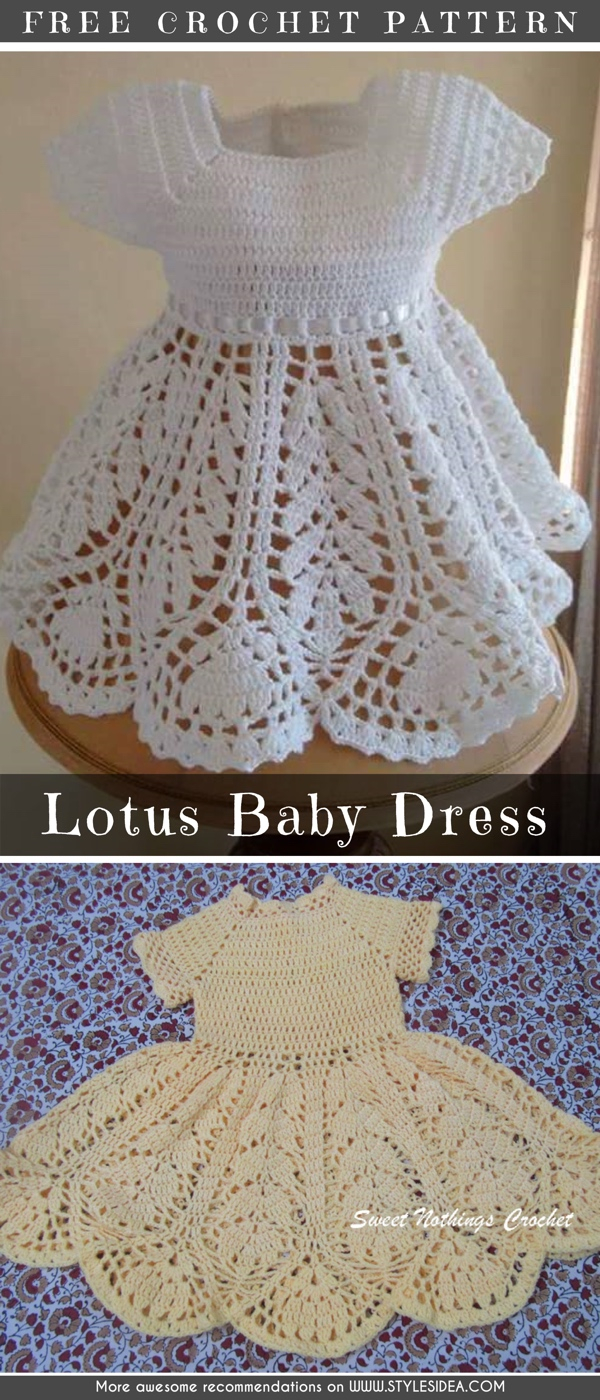 Crochet Baby Dress Free Pattern Lotus Ba Dress Crochet Pattern Free Styles Idea