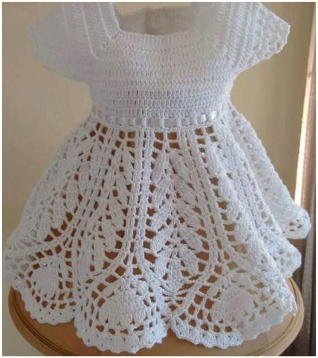 Crochet Baby Dress Free Pattern Lotus Ba Dress Free Crochet Pattern Crochet Pinterest
