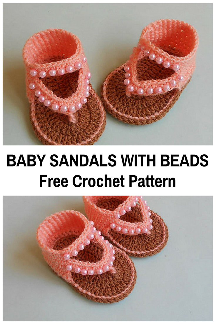 Crochet Baby Flip Flops Pattern Adorable Crochet Ba Sandals With Beads Free Pattern Knit And