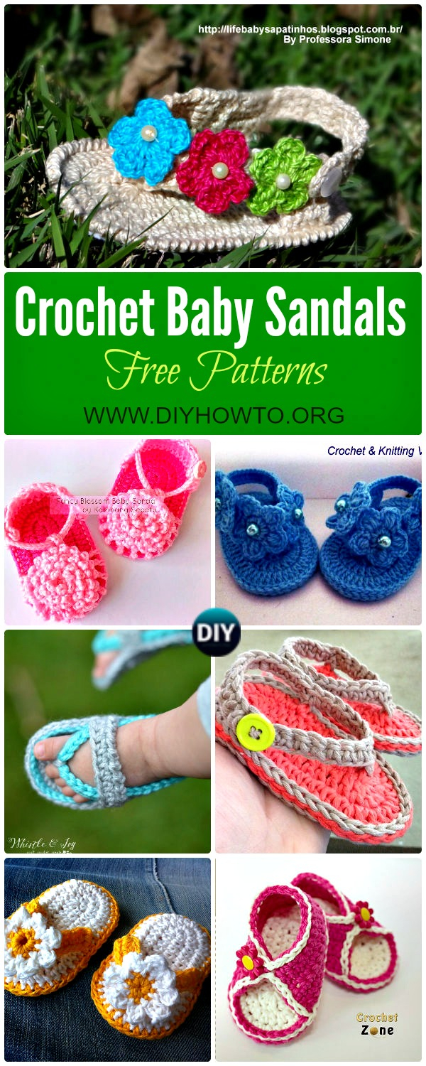 Crochet Baby Flip Flops Pattern Diyhowto Crochet Ba Flip Flop Sandals Free Patterns Pin Diy How To