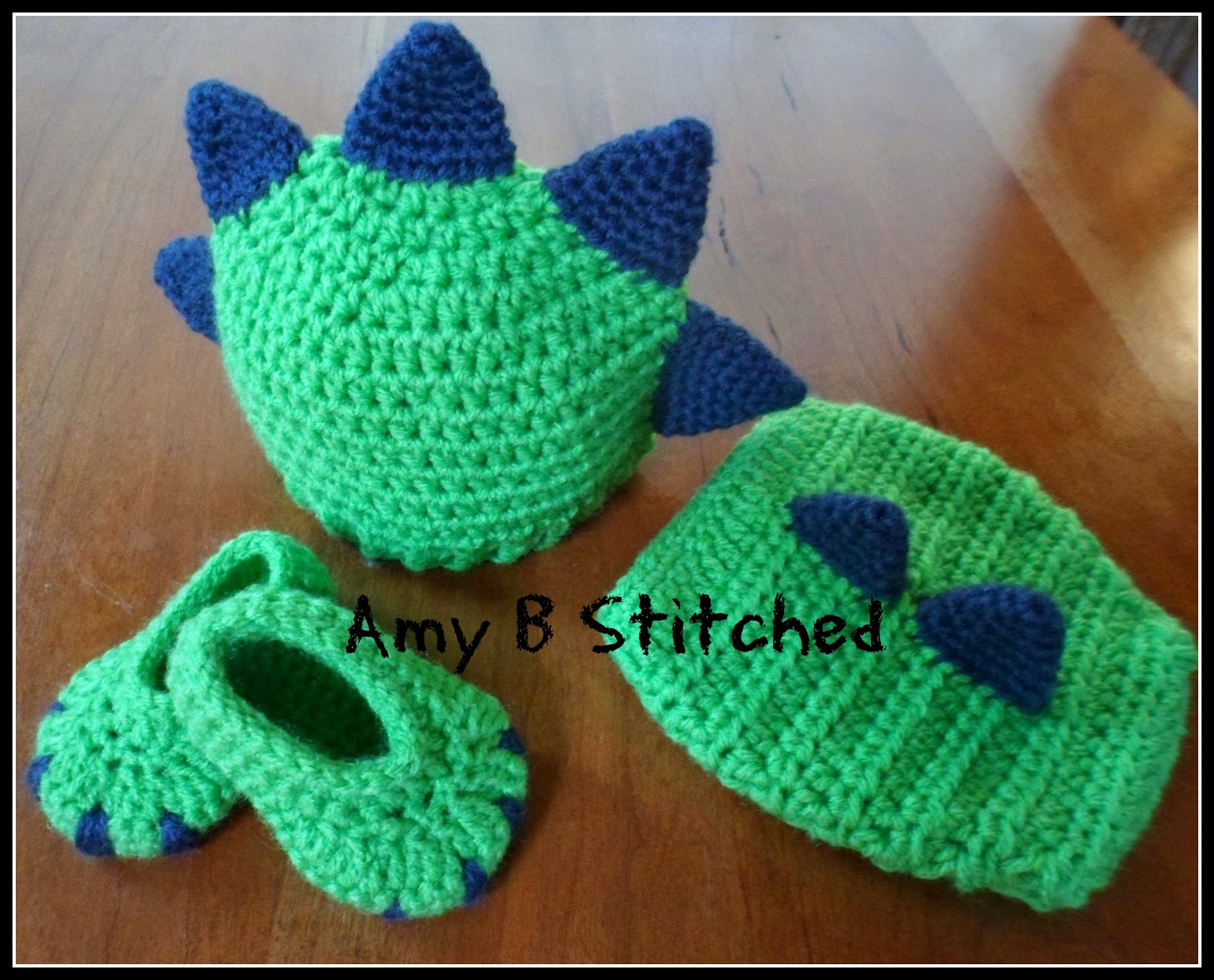 Crochet Baby Hat And Diaper Cover Pattern A Stitch At A Time For Amy B Stitched Newborn Dinosaur Ba Hat And