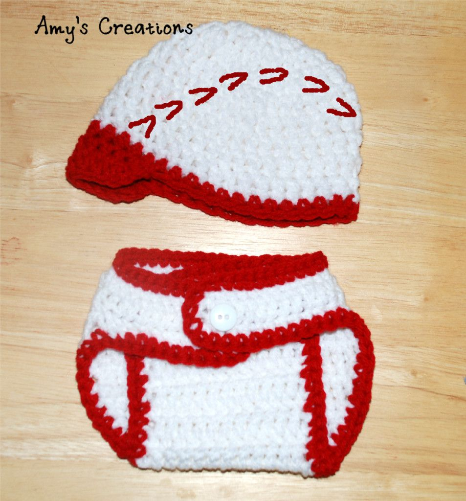 Crochet Baby Hat And Diaper Cover Pattern Crochet Baseball Hat Diaper Cover Sizes 0 3 Months Crochet