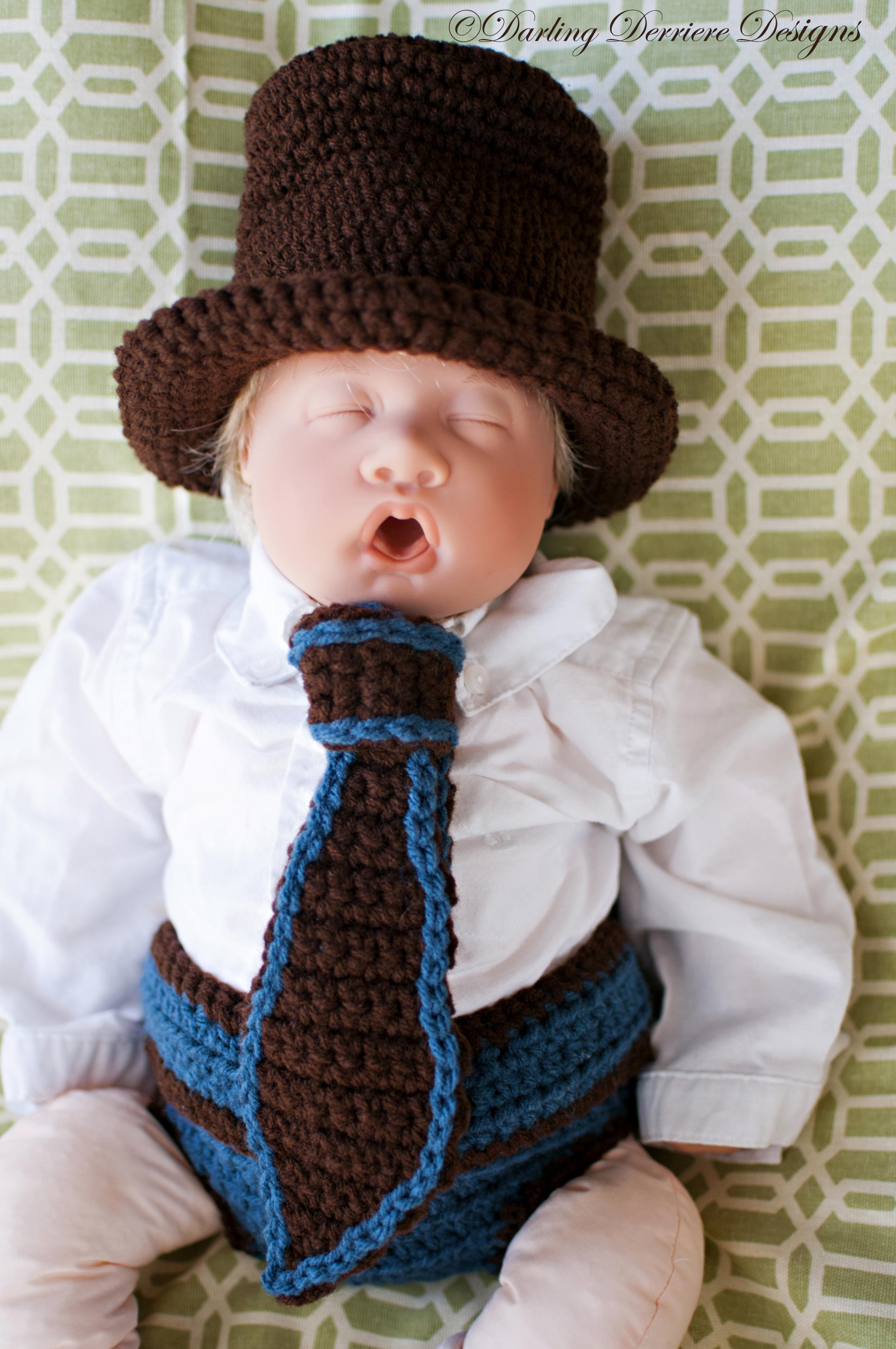 Crochet Baby Hat And Diaper Cover Pattern Top Hat Tie And Button Strap Diaper Cover Crochet Pattern On Luulla