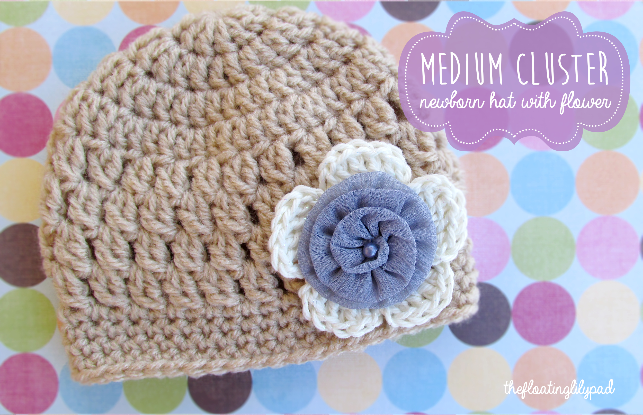 Crochet Baby Hat Pattern Medium Cluster Crochet Ba Hat With Flower Free Pattern The