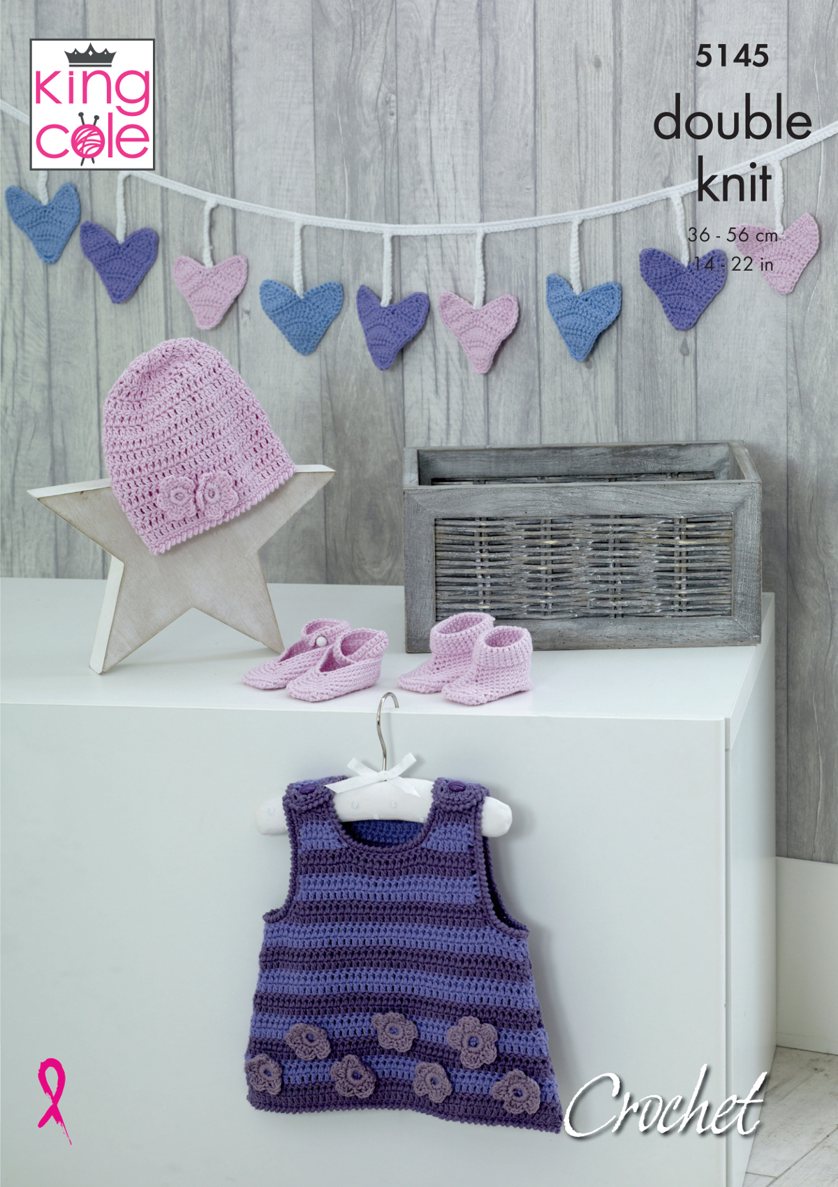 Crochet Baby Pinafore Dress Pattern Ba Crochet Pattern Dress Hat Shoes Bootees Bunting King Cole