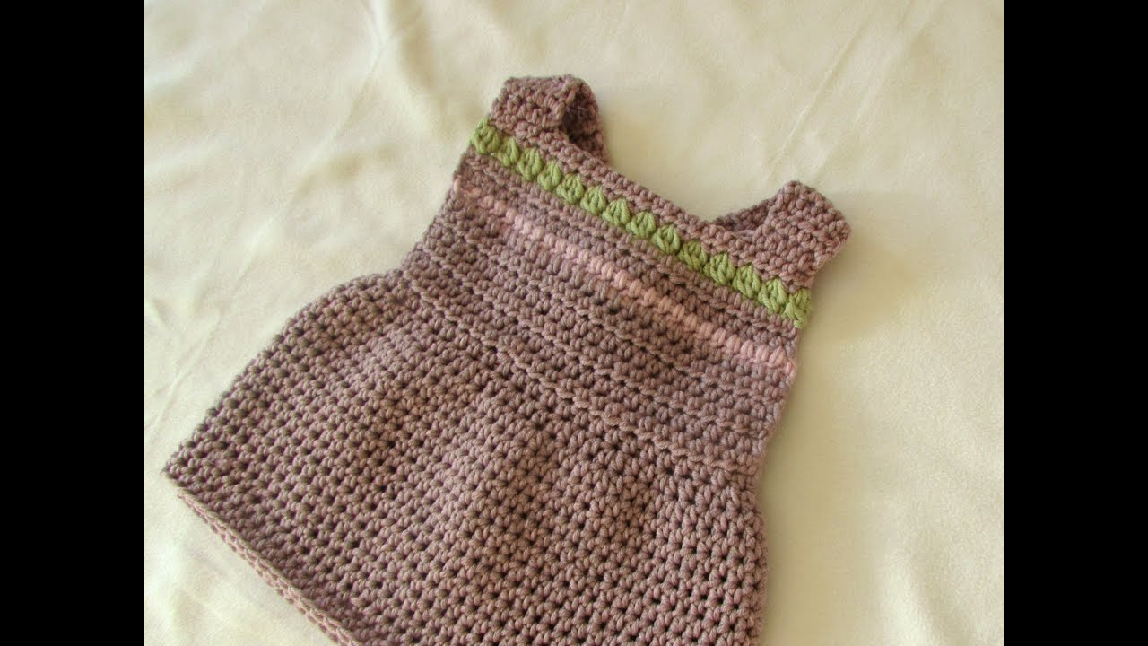Crochet Baby Pinafore Dress Pattern How To Crochet A Pretty Pinafore Dress Any Size Ba To Adult