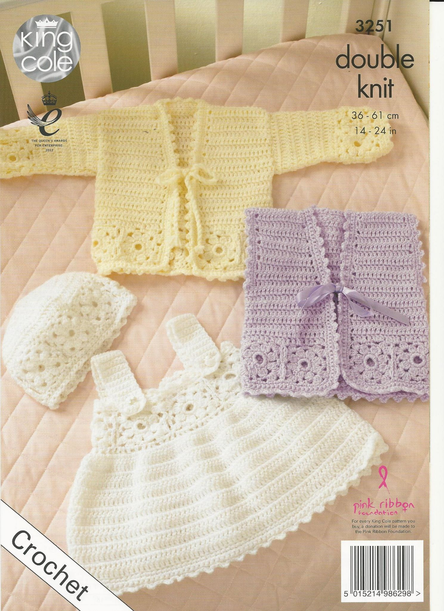 Crochet Baby Pinafore Dress Pattern King Cole Babies Cardigan Waistcoat Pinafore Dress And Hat Dk