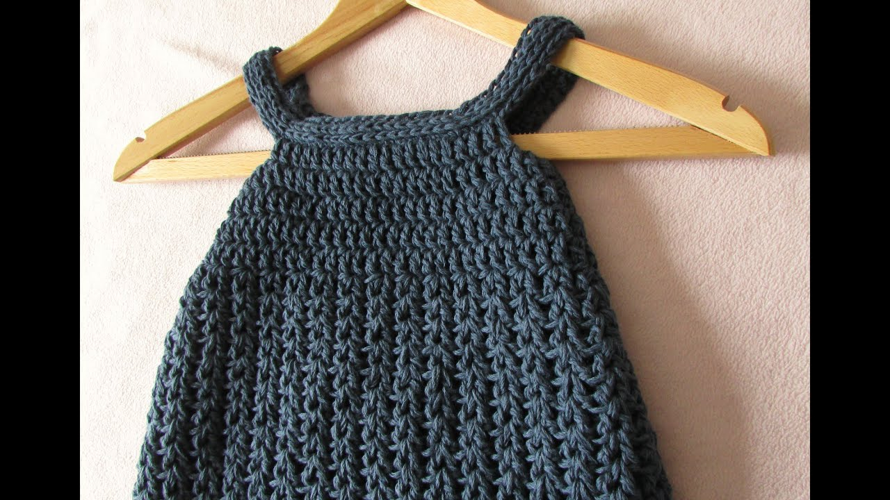 Crochet Baby Pinafore Dress Pattern Very Easy Crochet Ba Girls Pinafore Dress Tutorial All Sizes