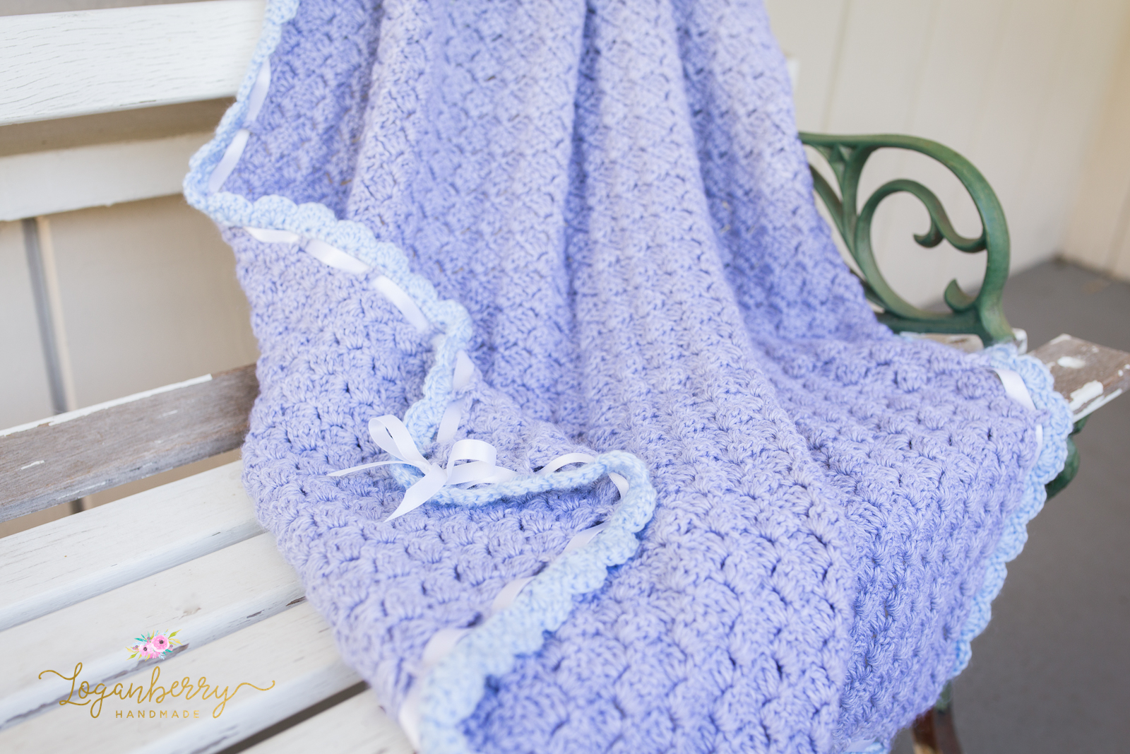 Crochet Baby Shawls Free Patterns Ba Blue Scallops Crochet Blanket Free Crochet Pattern
