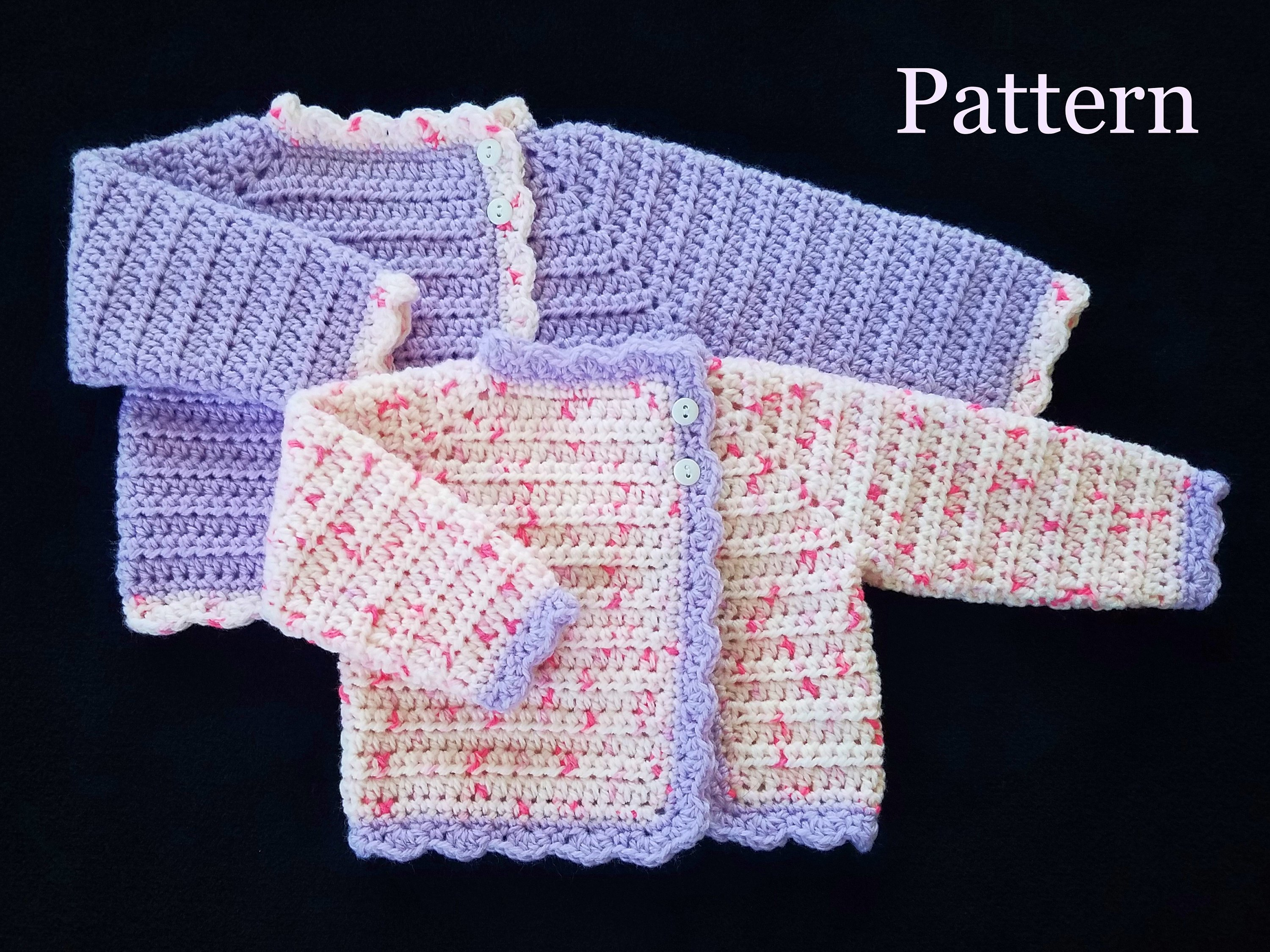 Crochet Baby Sweater Patterns Crochet Pattern Ba Girls Sweater Pattern Sizes 0 12 Etsy