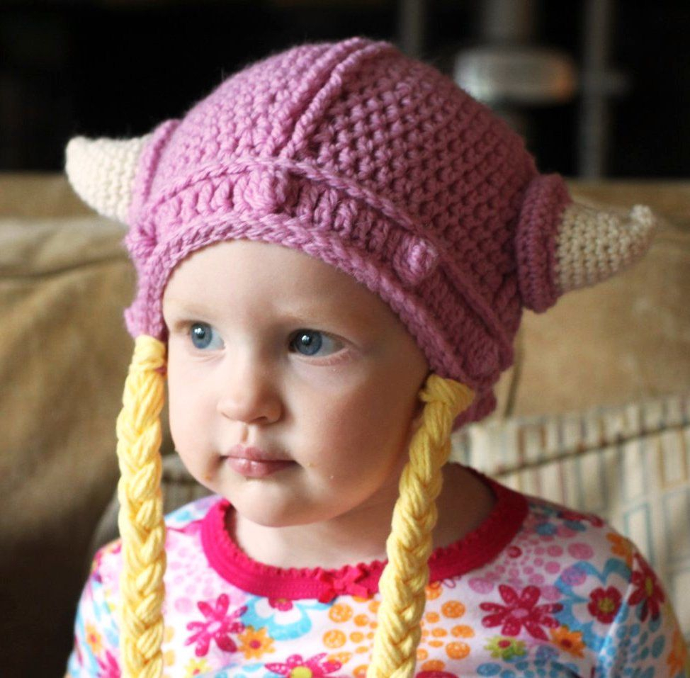 Crochet Baby Viking Hat Pattern Girl Viking Hat With Braids Weaving Crochet Knit Spin