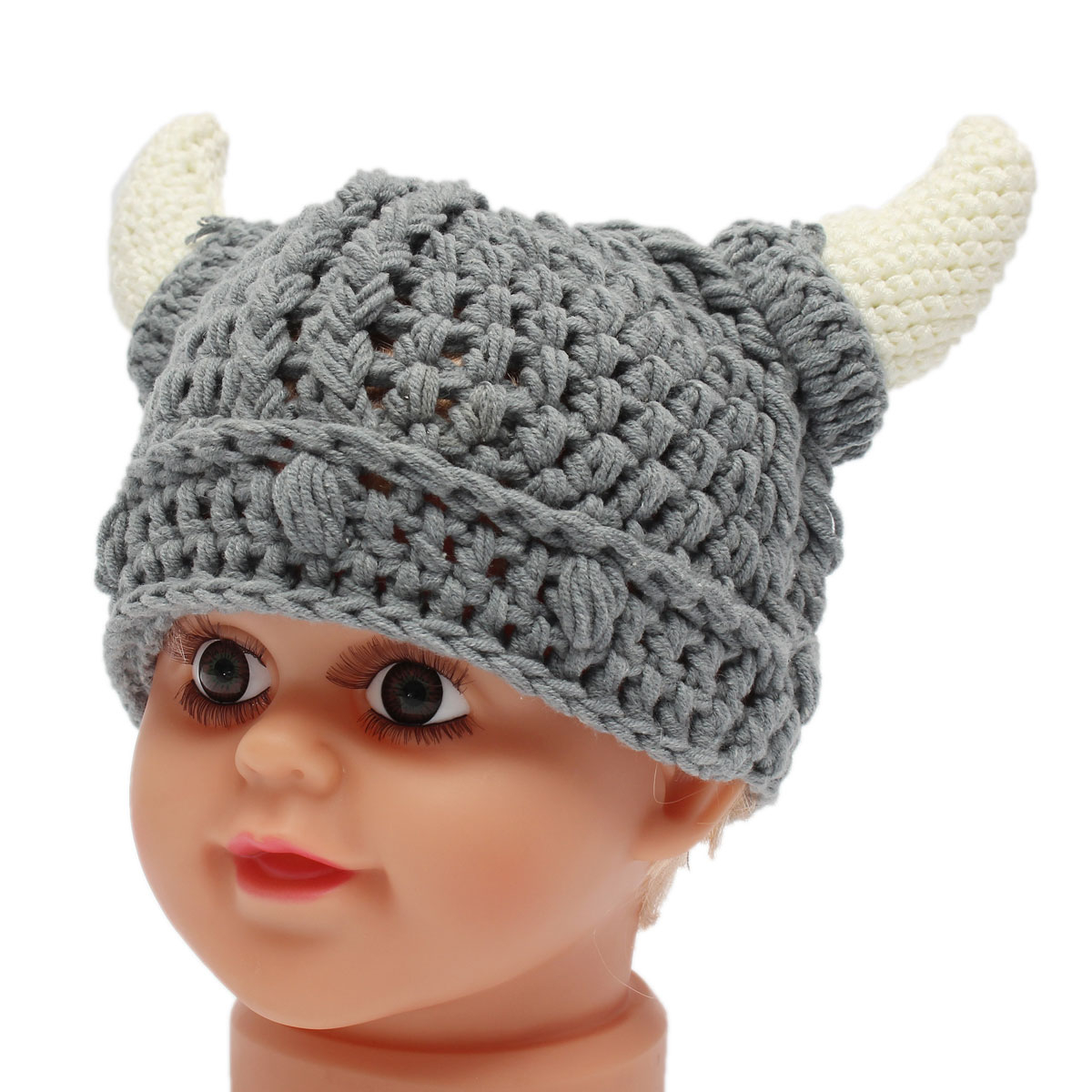 Crochet Baby Viking Hat Pattern Unisex Horns Helmet Ba Hats Winter Knit Viking Boy Girls Crochet