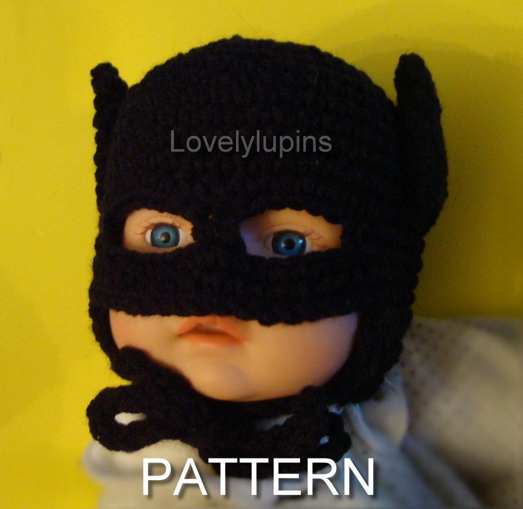 Crochet Batman Hat Pattern Batman Ba Crochet Pattern Ba Beanie Batman Hat Etsy
