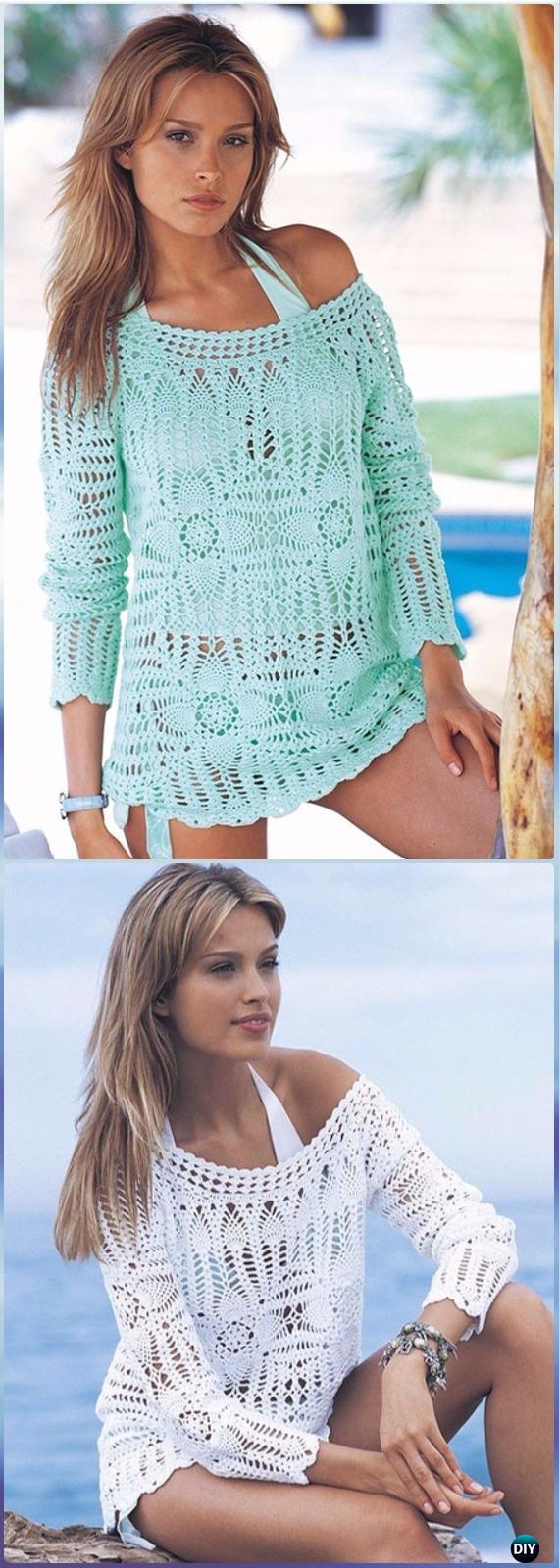 Crochet Beach Cover Up Pattern Crochet Beach Cover Up Free Patterns Women Summer Top