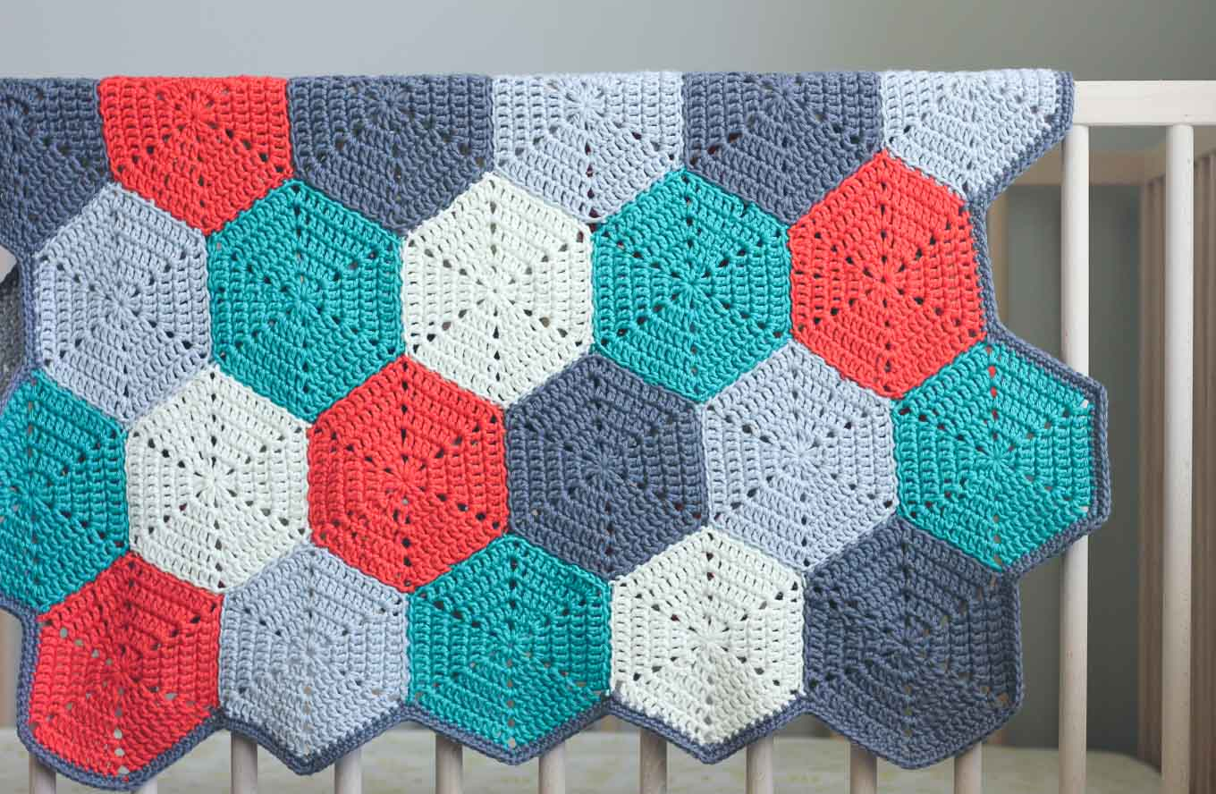 Crochet Blanket Pattern For Beginners Happy Hexagons Free Crochet Afghan Pattern Make Do Crew