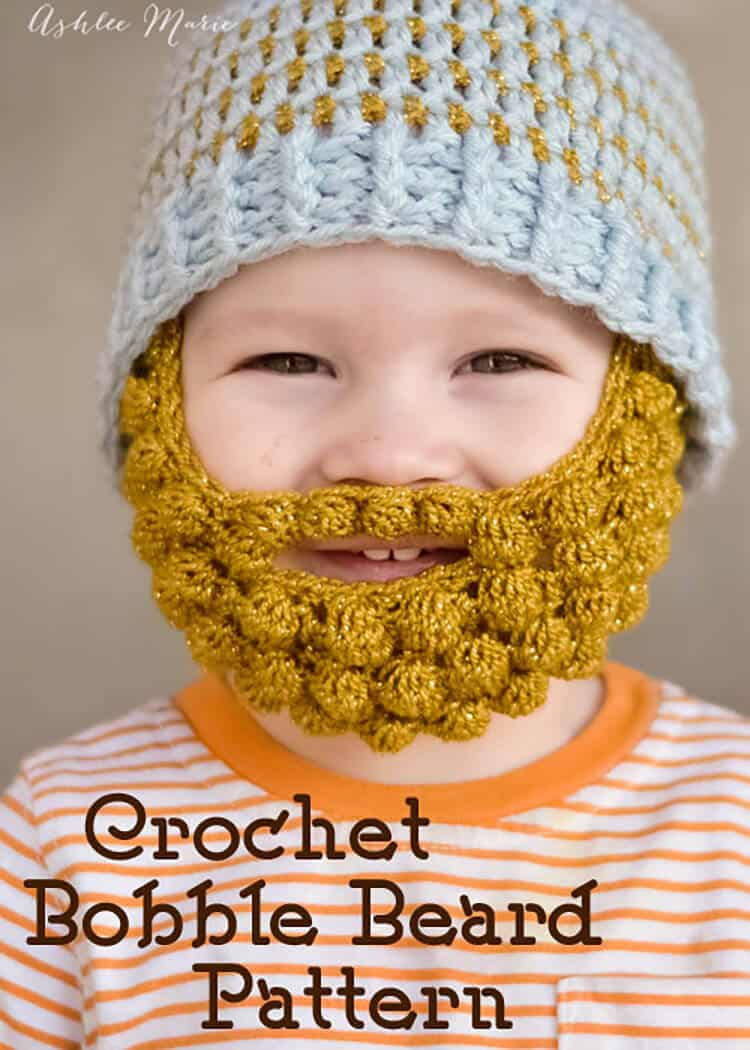 Crochet Bobble Hat Pattern Free Crochet Bobble Beard Pattern Multiple Sizes Ashlee Marie Real