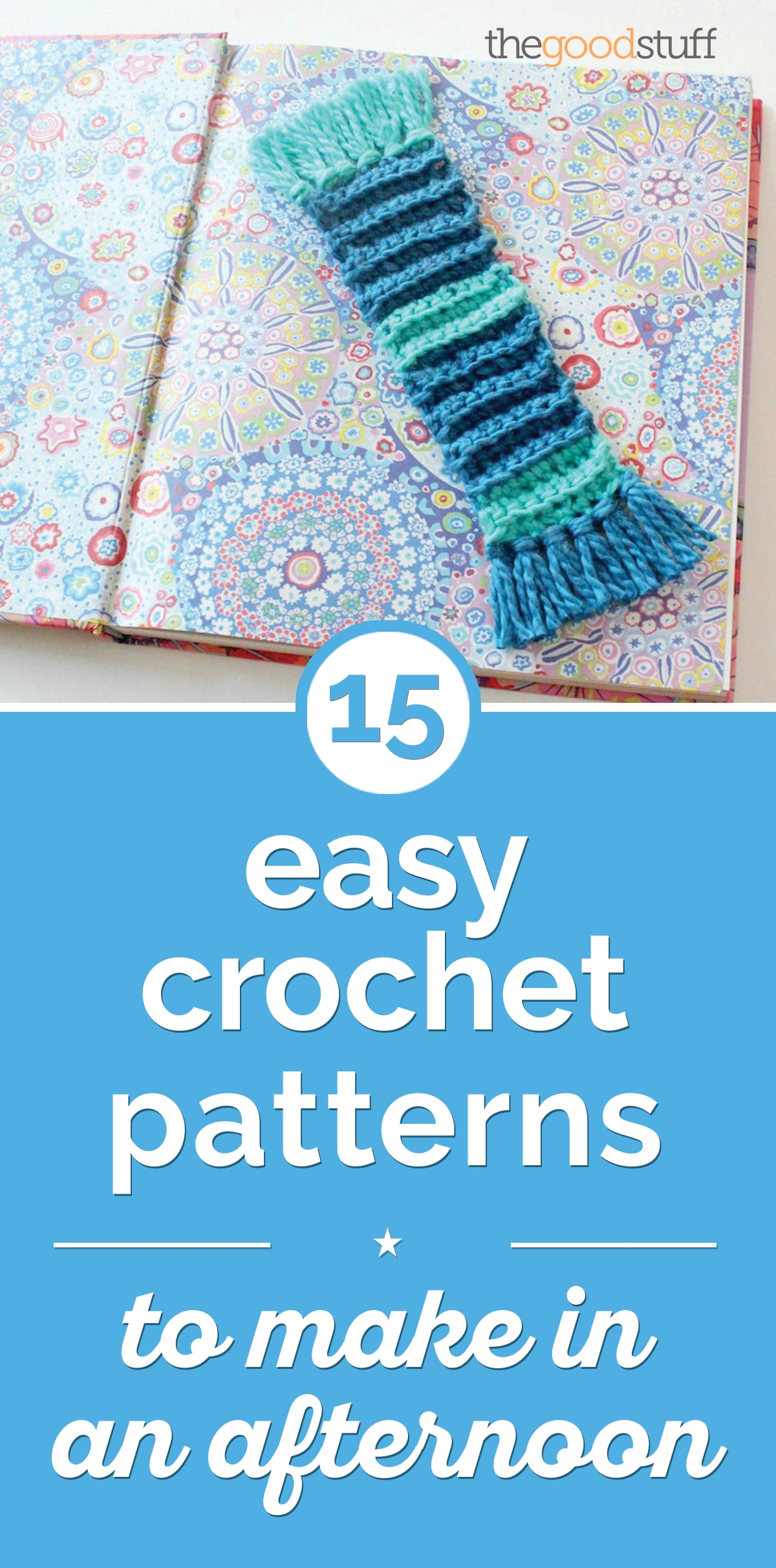 Crochet Bookworm Bookmark Pattern 15 Easy Crochet Patterns To Make In An Afternoon Thegoodstuff