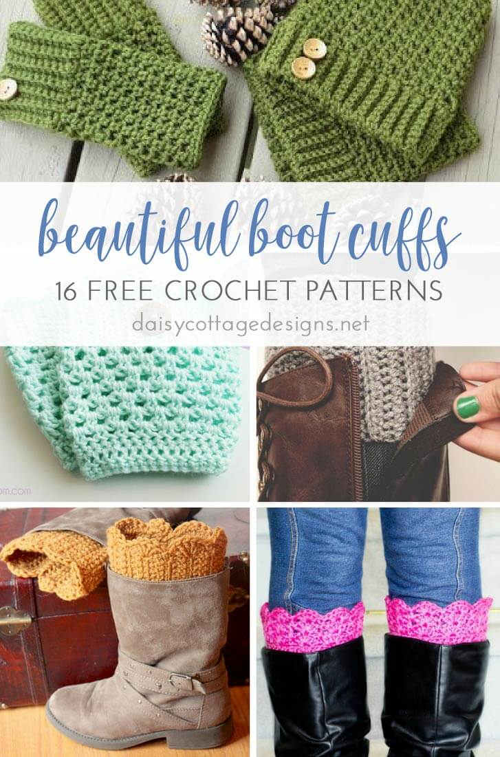 Crochet Boot Cuff Patterns 16 Free Boot Cuff Crochet Patterns Daisy Cottage Designs