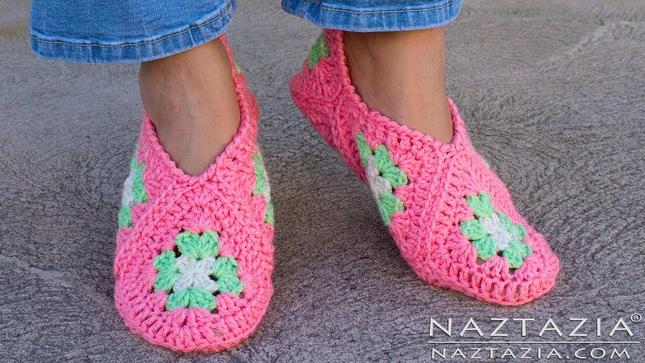 Crochet Bootie Pattern For Adults How To Crochet Granny Square Slippers Diy Tutorial Soft Shoes