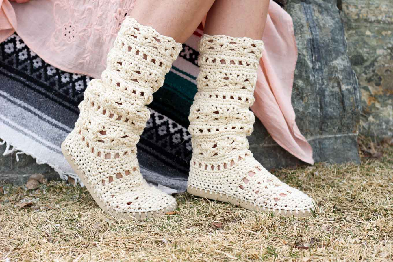 Crochet Bootie Pattern For Adults Lacy Crochet Boots Pattern For Adults Made With Flip Flops