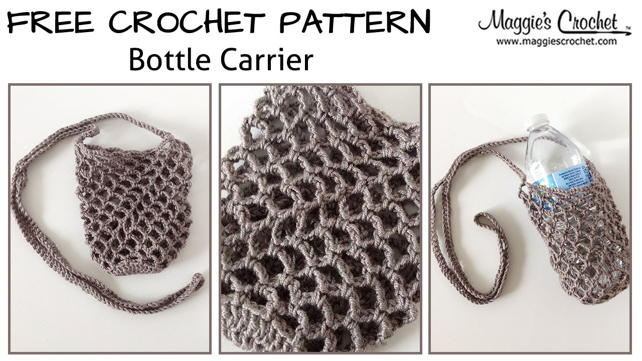 Crochet Bottle Holder Pattern Bottle Carrier Free Crochet Pattern Right Handed Youtube