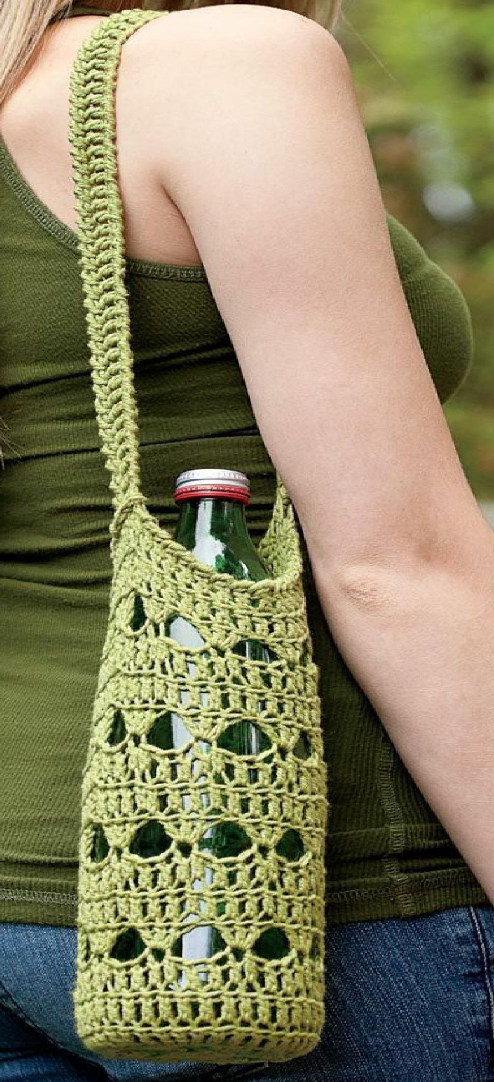 Crochet Bottle Holder Pattern Free Water Bottle Holder Pattern Click The Arrow To Go Forward To