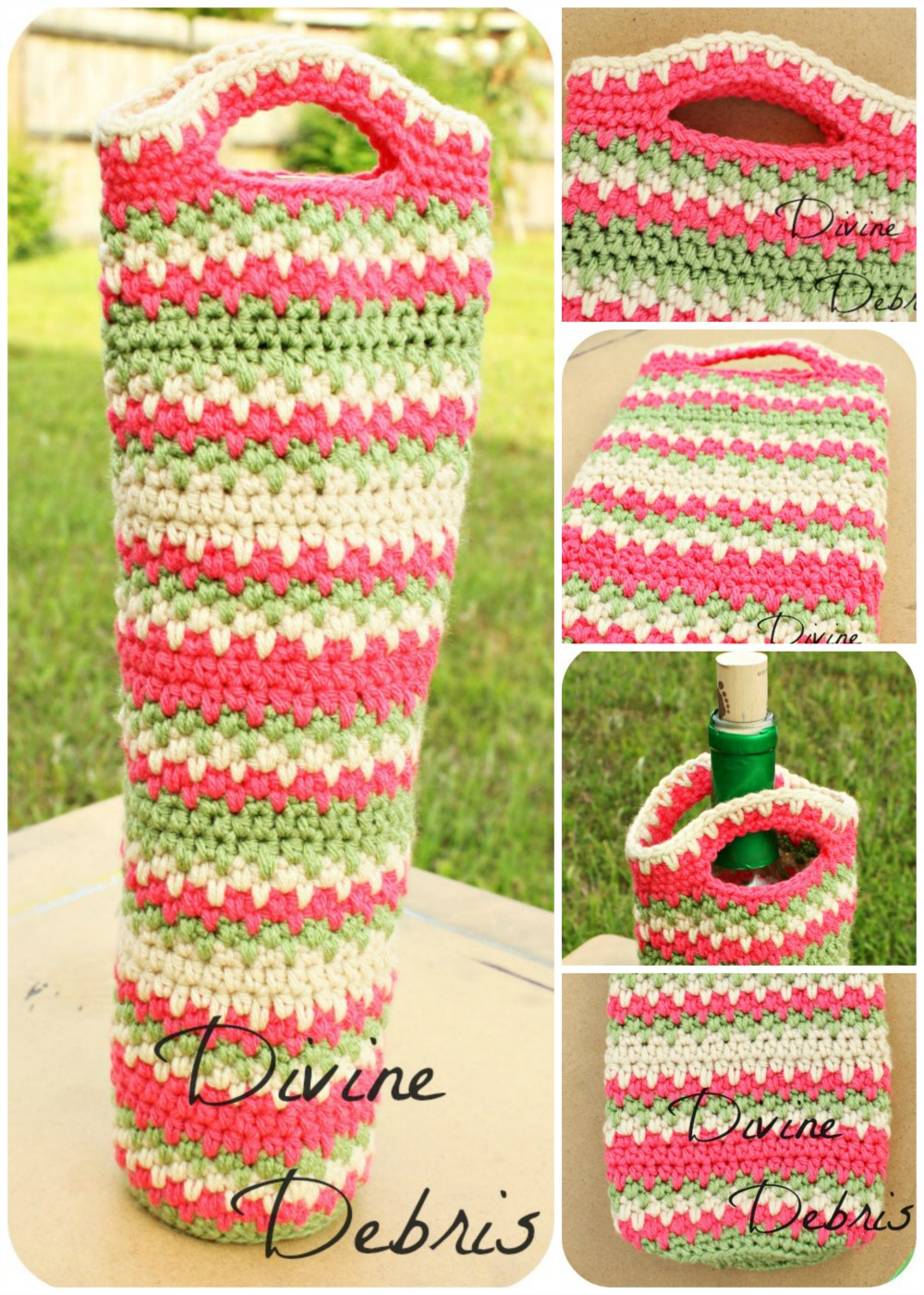 Crochet Bottle Holder Pattern Willow Wine Bottle Cozy Crochet Pattern