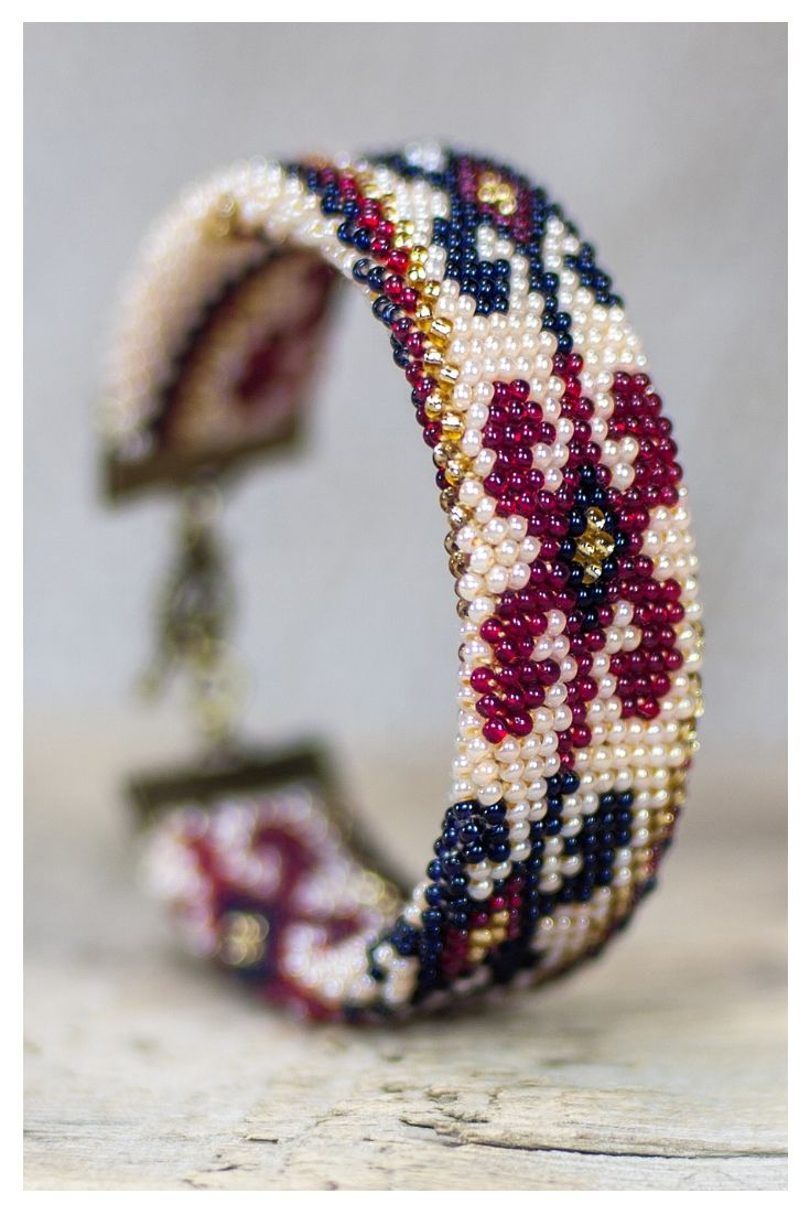 Crochet Bracelet Pattern Geometric Beaded Bracelet Armenian Native Ethnic Jewelry Stocking