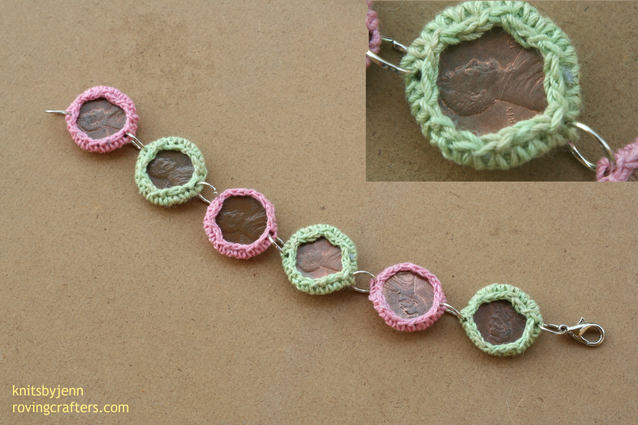 Crochet Bracelet Pattern Penny Bracelet A Free Crochet Pattern Roving Crafters