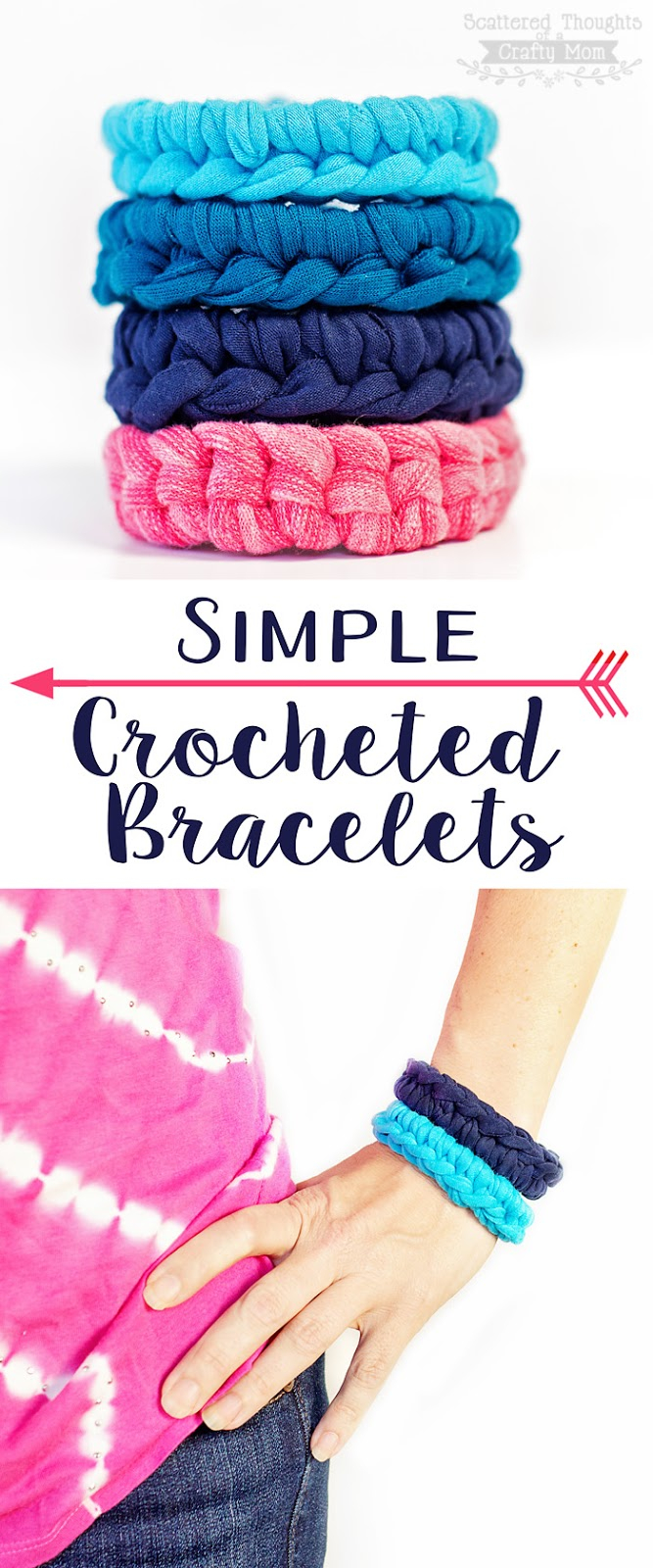 Crochet Bracelet Pattern Simple Crocheted Bracelet Scattered Thoughts Of A Crafty Mom
