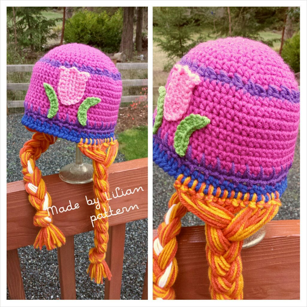 Crochet Braid Pattern Crochet Princess Anna Hat Pattern Hat With Braids Crochet Etsy