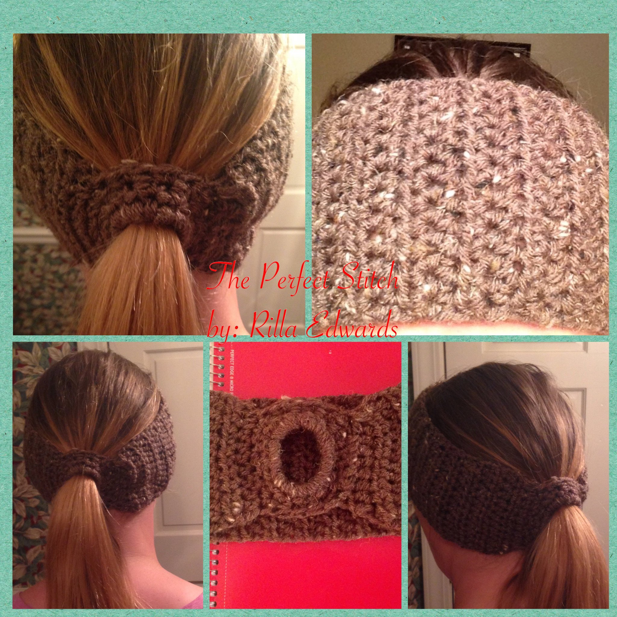 Crochet Braid Pattern For Ponytail Ponytail Headband Basic Pattern Etsy