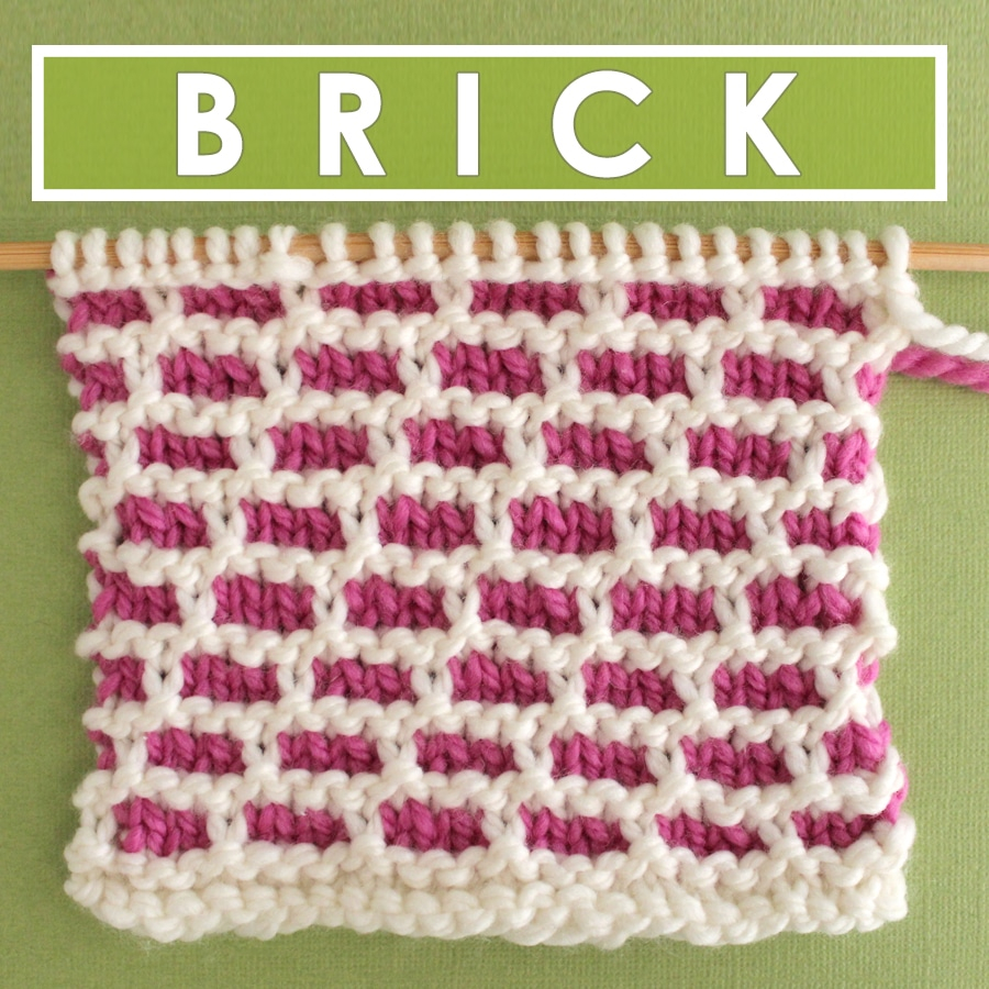 Crochet Brick Stitch Pattern How To Knit The Brick Stitch Pattern With Video Tutorial Studio Knit
