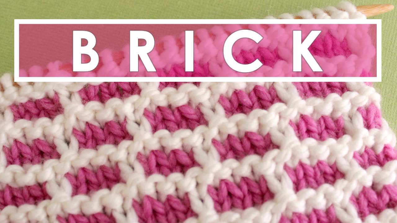 Crochet Brick Stitch Pattern How To Knit The Brick Stitch Pattern With Video Tutorial Studio Knit