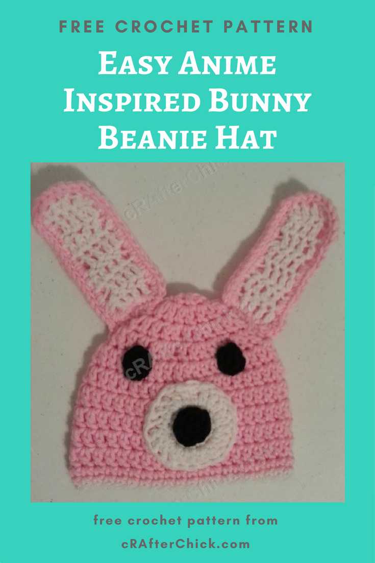Crochet Bunny Pattern Easy Easy Anime Inspired Bunny Beanie Hat Crochet Pattern Crafterchick