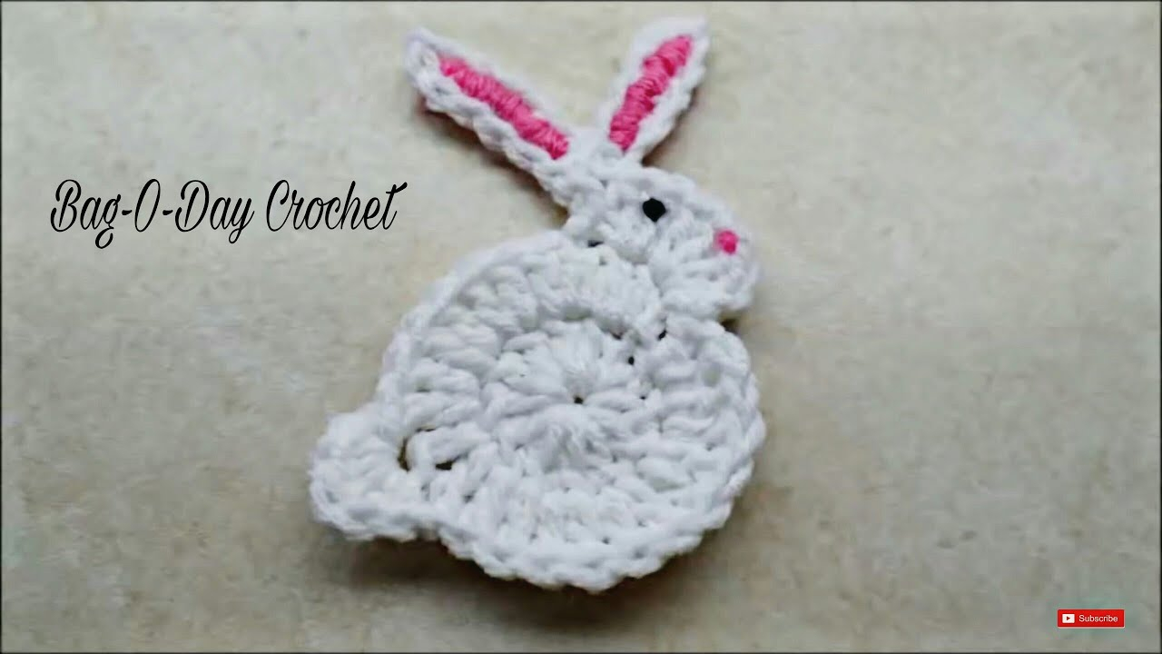 Crochet Bunny Pattern Easy How To Crochet Easy Bunny Rabbit Applique Easter Bag O Day