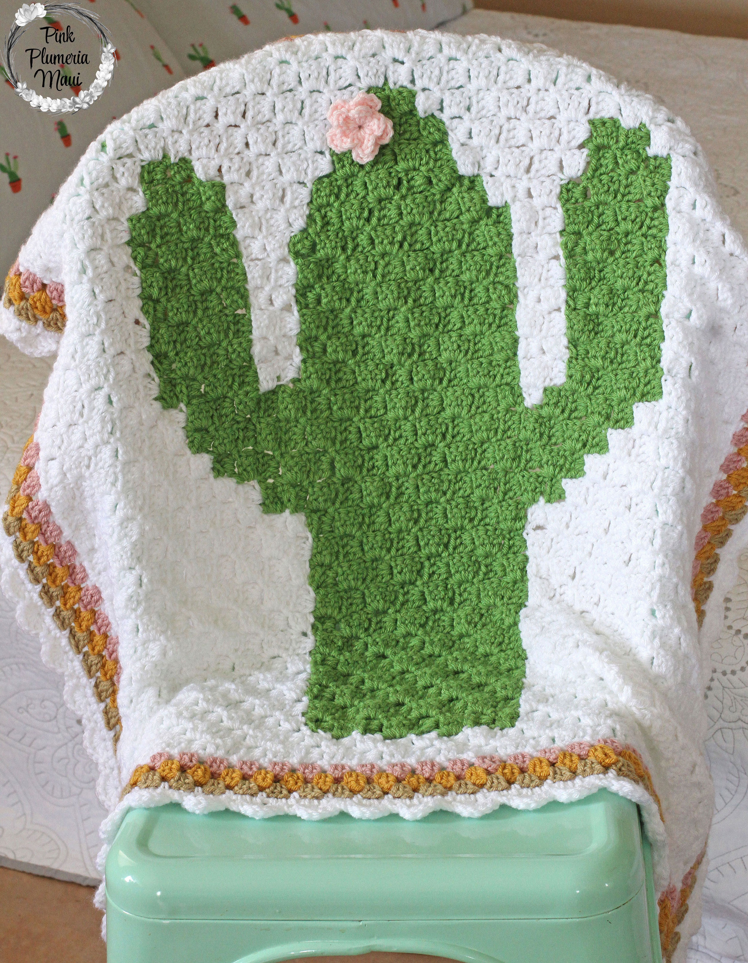 Crochet Cactus Pattern Free Pattern For Crocheted C2c Cactus Ba Blanket Pink Plumeria Maui